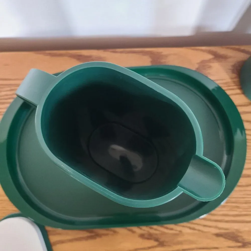 Tupperware 6-Pc Preludio Slim Ice Bucket w/Tongs Pitcher and Serving Tray VTG
